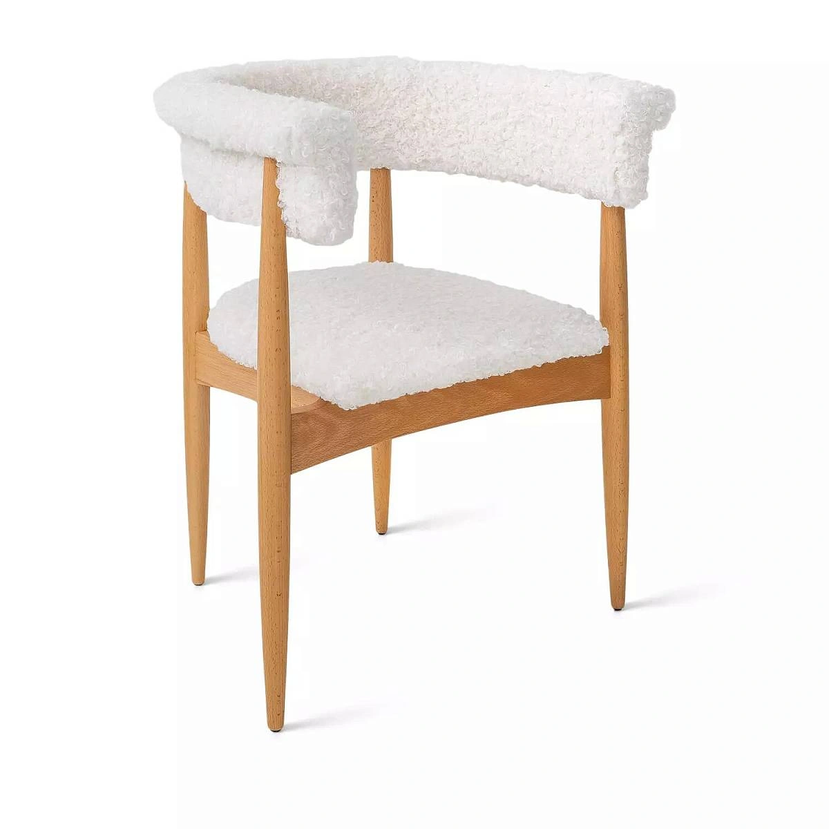 Полукресло Ludvig, бук натуральный, ткань, белый изображение Полукресло Ludvig, бук натуральный, ткань, белый фото