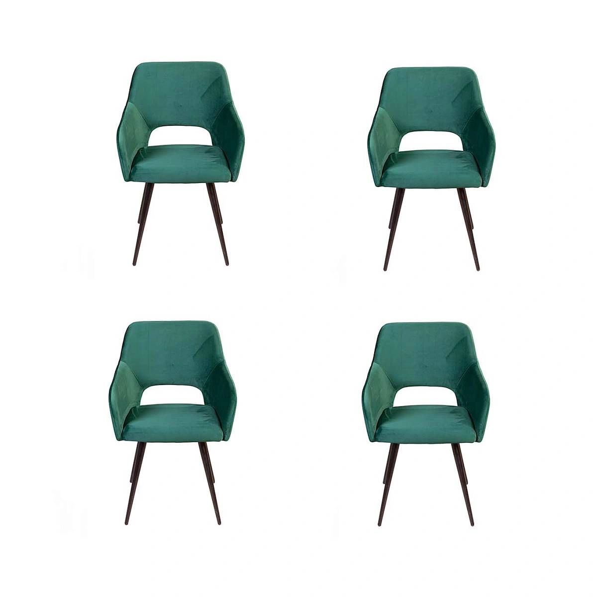 Стул Charlie поворотный 360 градусов, комплект (4шт), бархат зеленый 19 фото