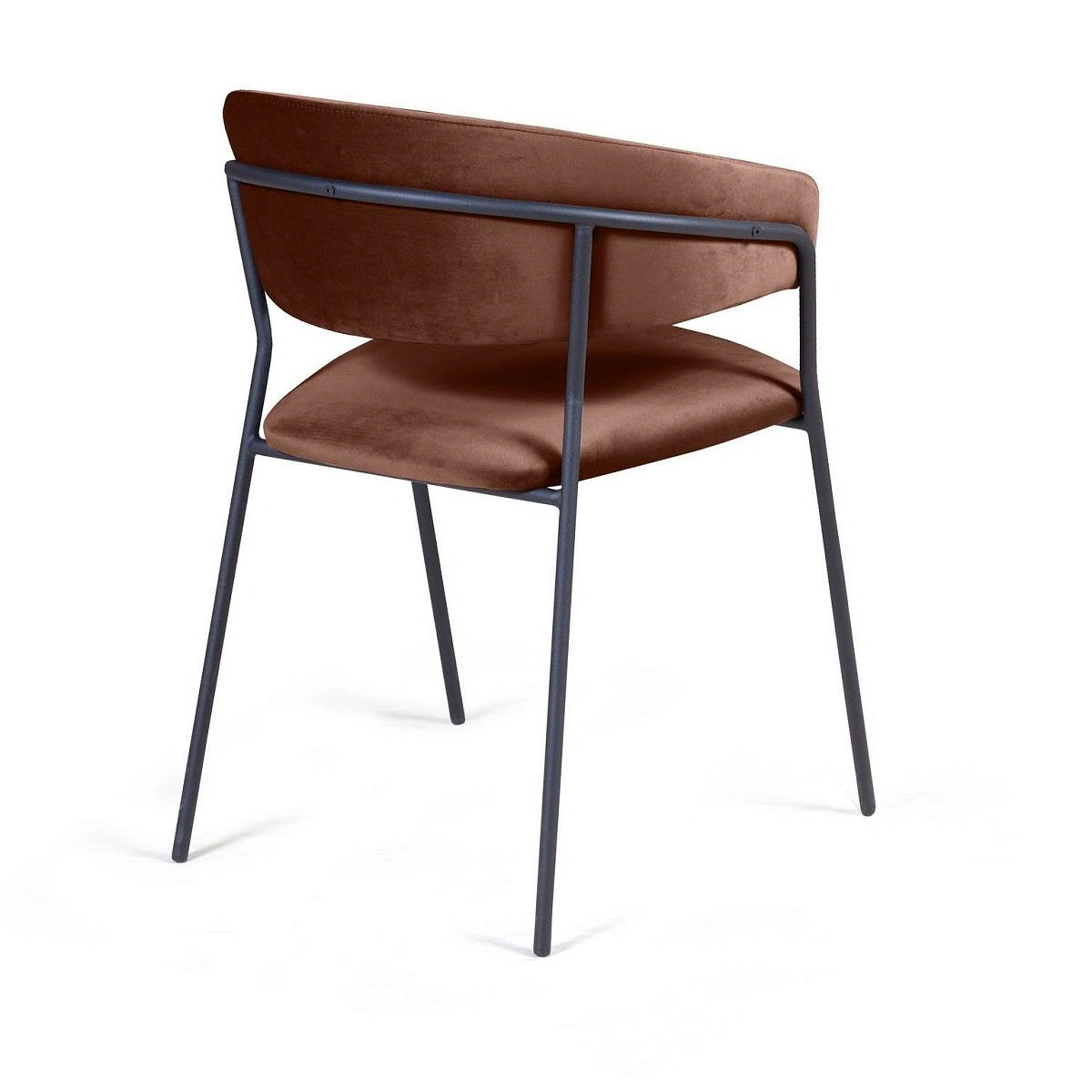 Стул Kelly с подлокотниками, бархат коричневый 12 фото