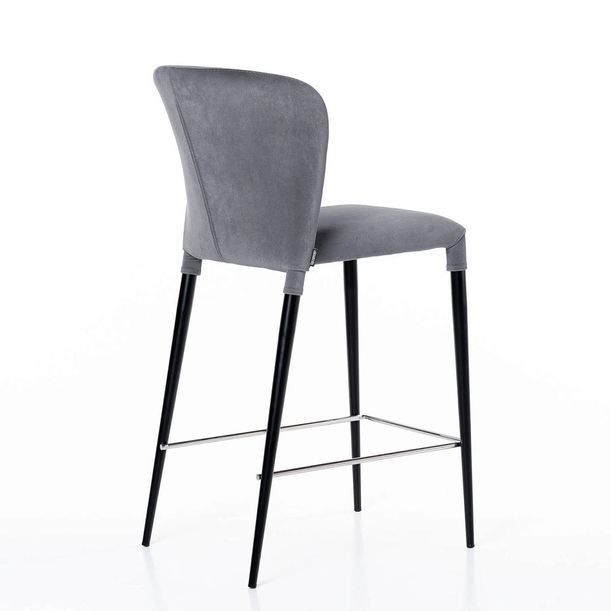 Стул полубарный Albert, бархат светло-серый 26 /опора конус изображение Стул полубарный Albert, бархат светло-серый 26 /опора конус фото