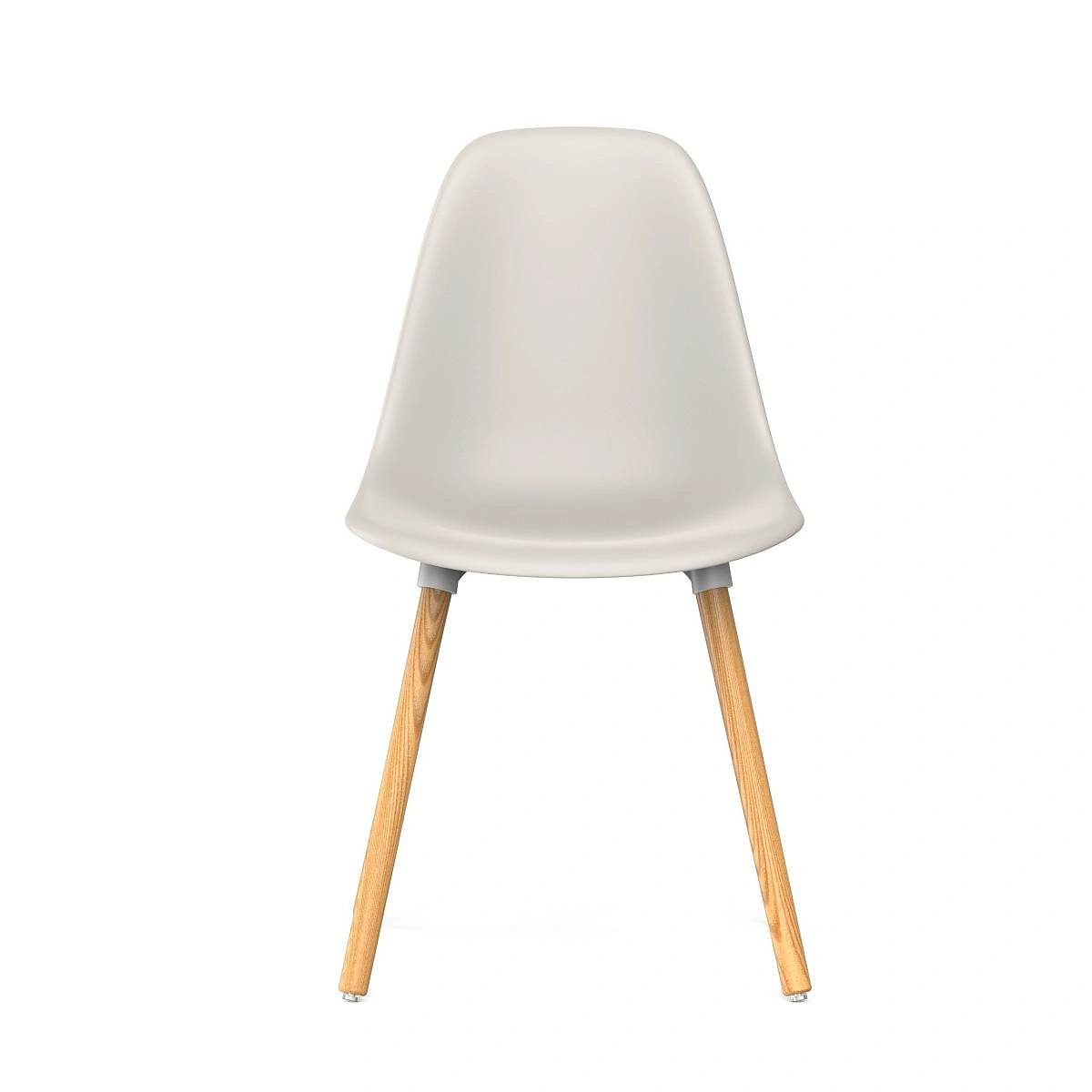 Стул Eames, (комплект 2 шт), пластик светло-бежевый / опоры дерево фото