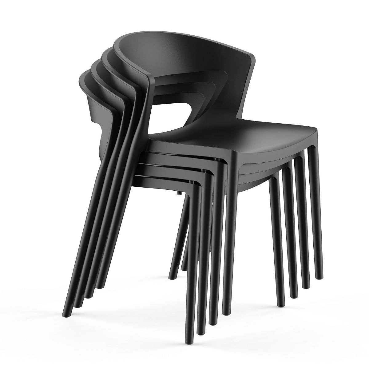 Стул LEXA, (комплект 2 шт), пластик черный изображение Стул LEXA, (комплект 2 шт), пластик черный фото