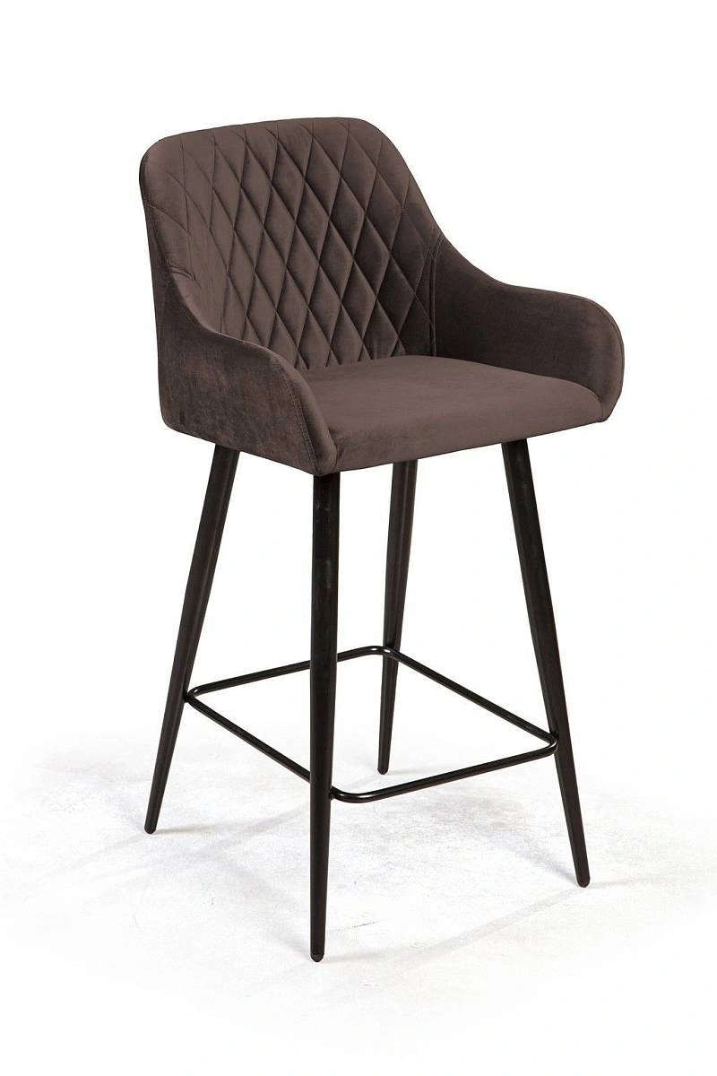 Стул полубарный Robert, бархат антрацит 14 изображение Стул полубарный Robert, бархат антрацит 14 фото