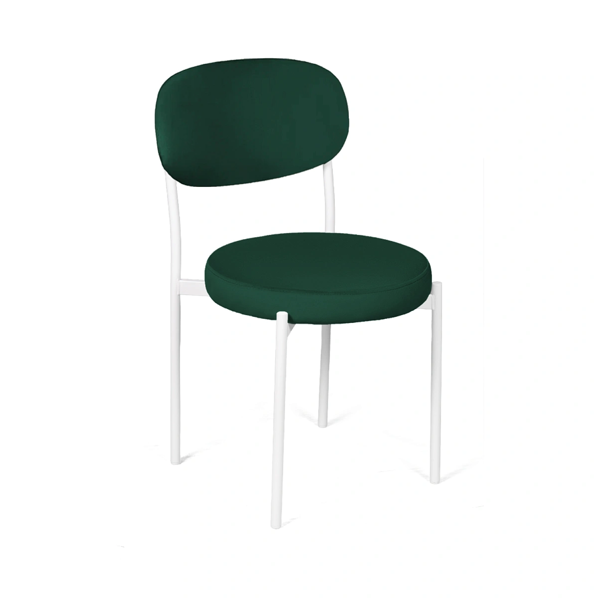 Стул Мейсон, комплект (2 шт), бархат зеленый 19 / опоры белые фото
