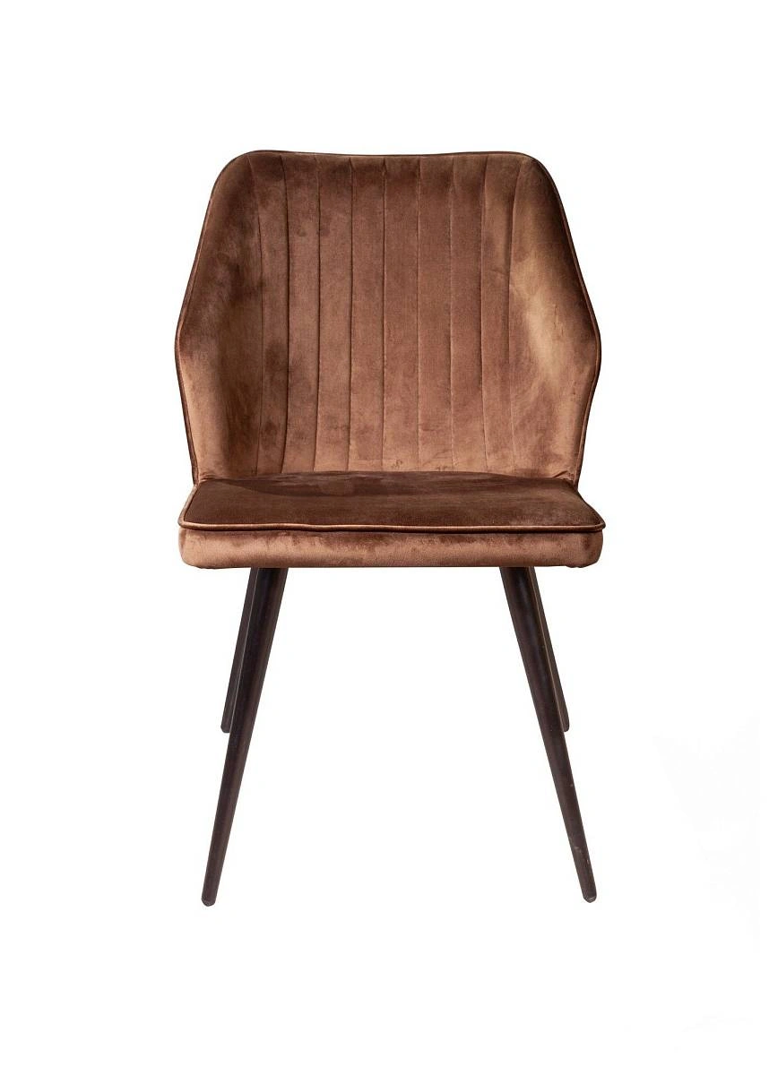 Стул Berg поворотный 360 градусов, бархат коричневый 12/ черный конус фото