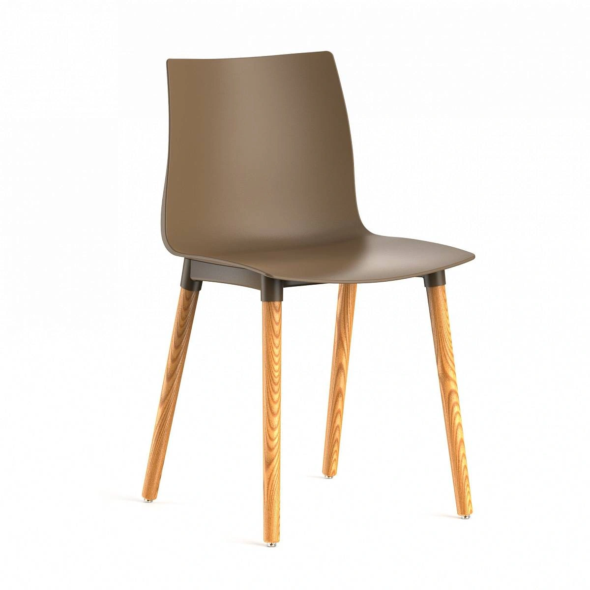 Стул Bras, (комплект 2 шт), пластик капучино / опоры дерево фото