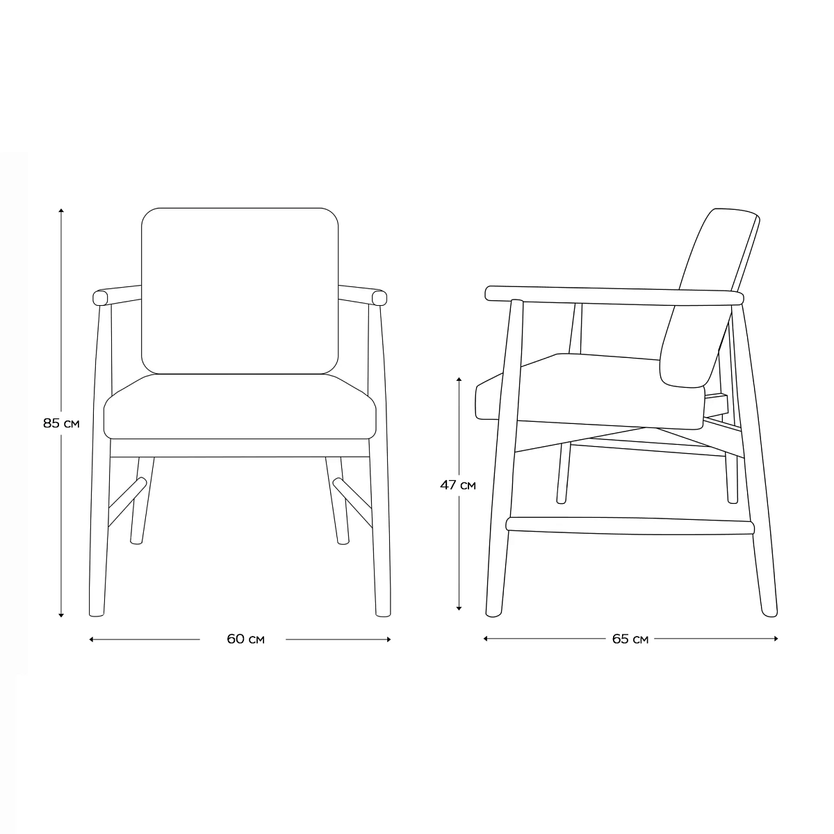Полукресло Бион, бук лак натуральный, рогожка серый фото