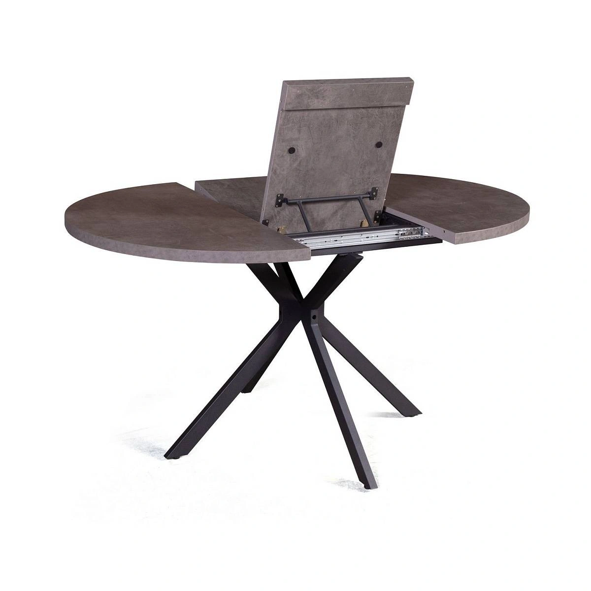 Стол круглый Vegas раздвижной (100+40) камень темный изображение Стол круглый Vegas раздвижной (100+40) камень темный фото