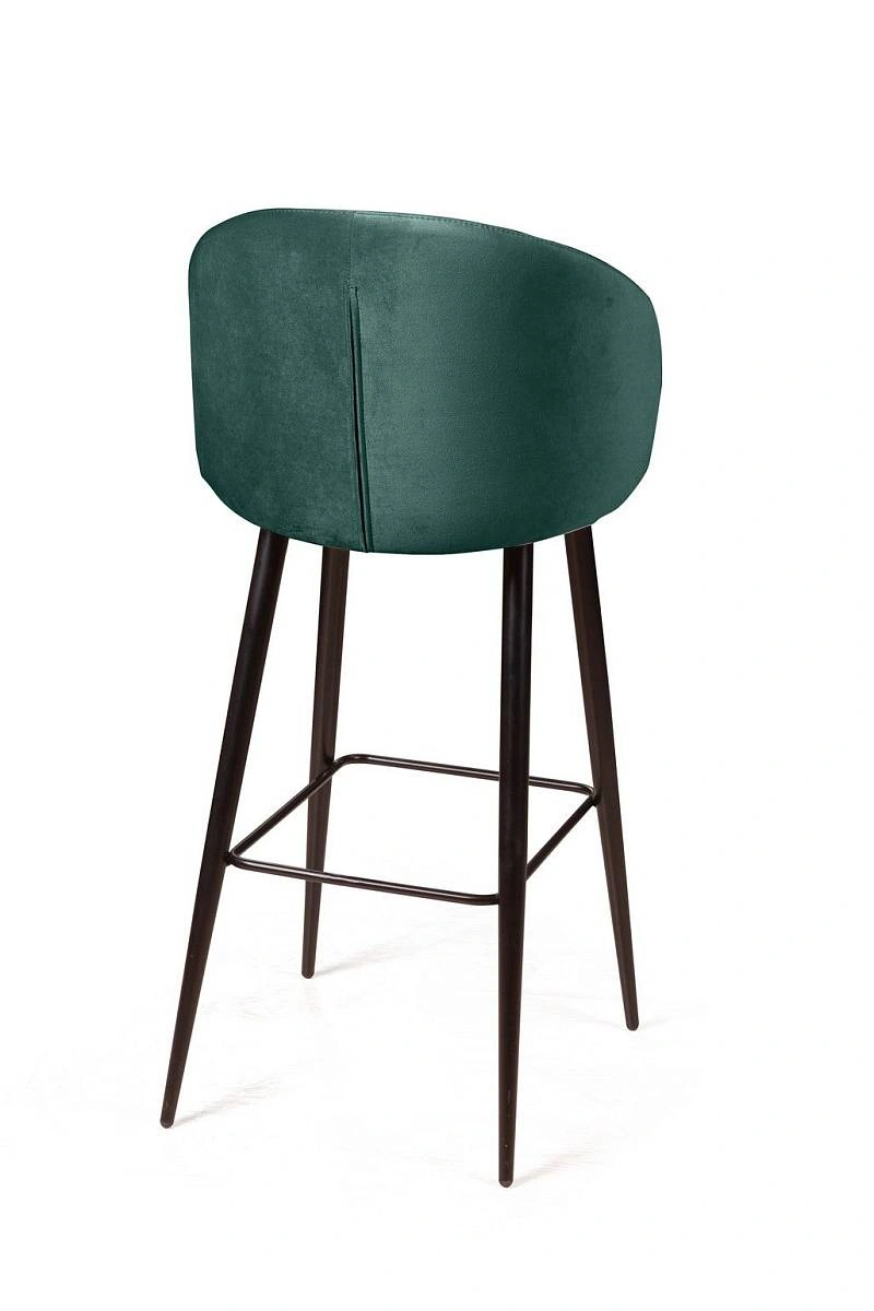 Стул барный Mont Blanc, бархат изумрудный 87 / черный конус изображение Стул барный Mont Blanc, бархат изумрудный 87 / черный конус фото