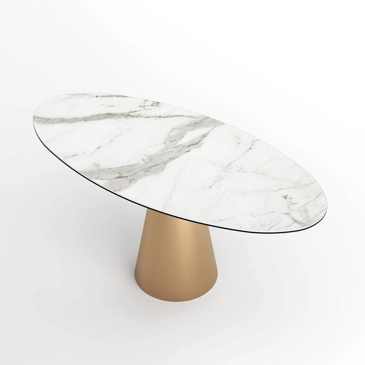 Стол овальный Lucas 160, керамика матовая, белая изображение Стол овальный Lucas 160, керамика матовая, белая фото