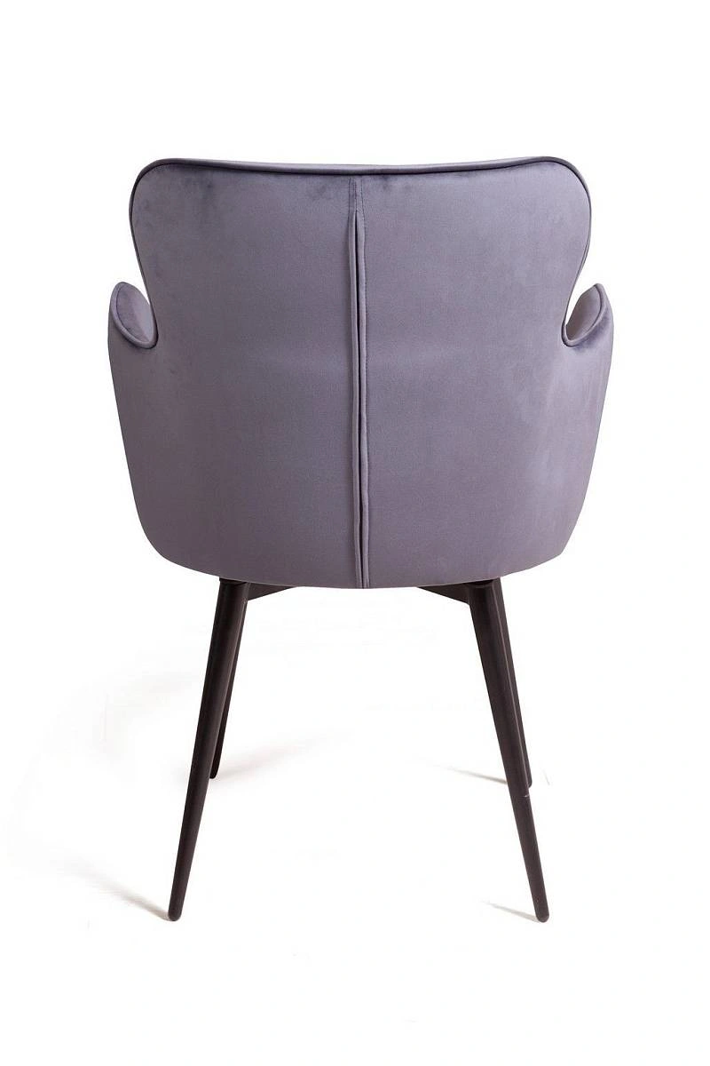 Стул c подлокотниками King, поворотный на 360 градусов, бархат серый 27 фото