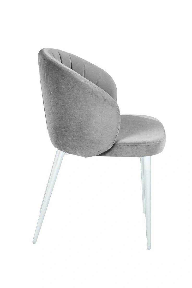 Стул Mont Blanc, бархат серый 02 / белый конус изображение Стул Mont Blanc, бархат серый 02 / белый конус фото