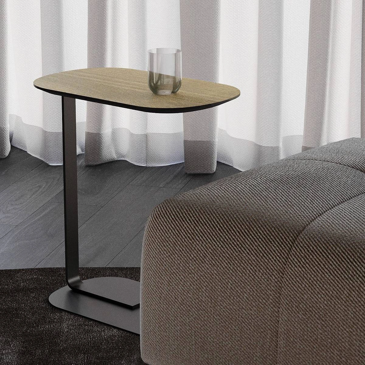 Журнальный столик приставной Side шпон лакированный изображение Журнальный столик приставной Side шпон лакированный фото