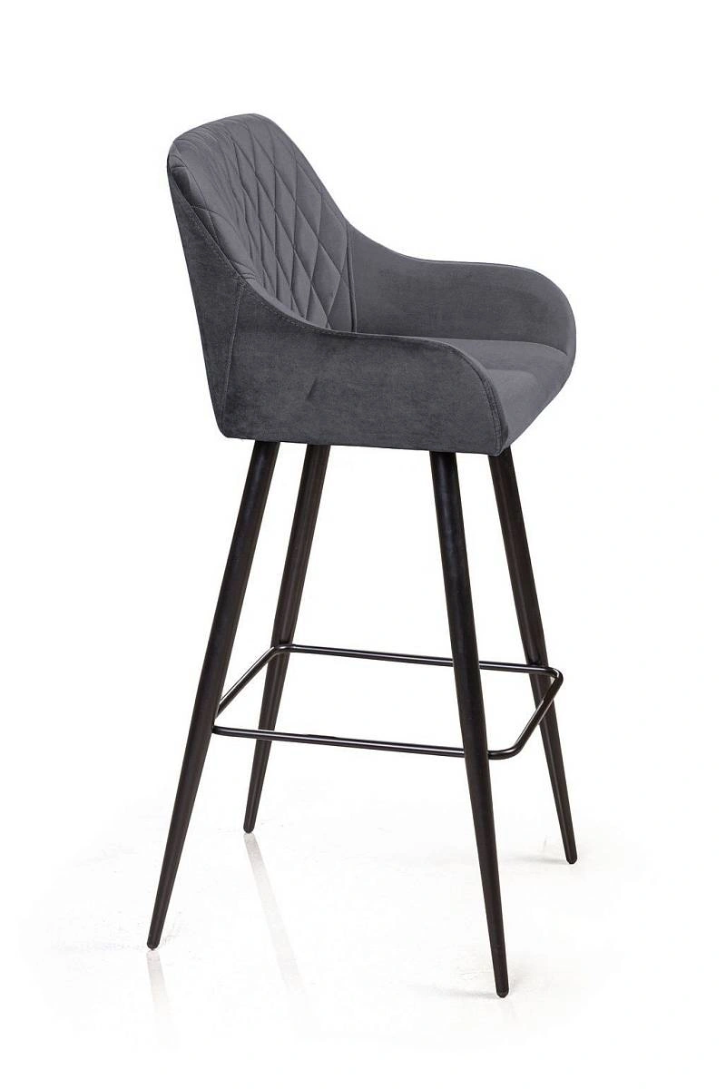 Стул барный Robert, бархат серый 27 изображение Стул барный Robert, бархат серый 27 фото