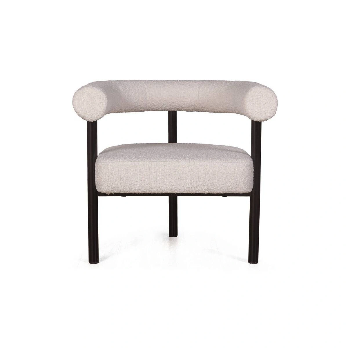 Кресло Biggi, букле Turin ivory / опоры черные фото