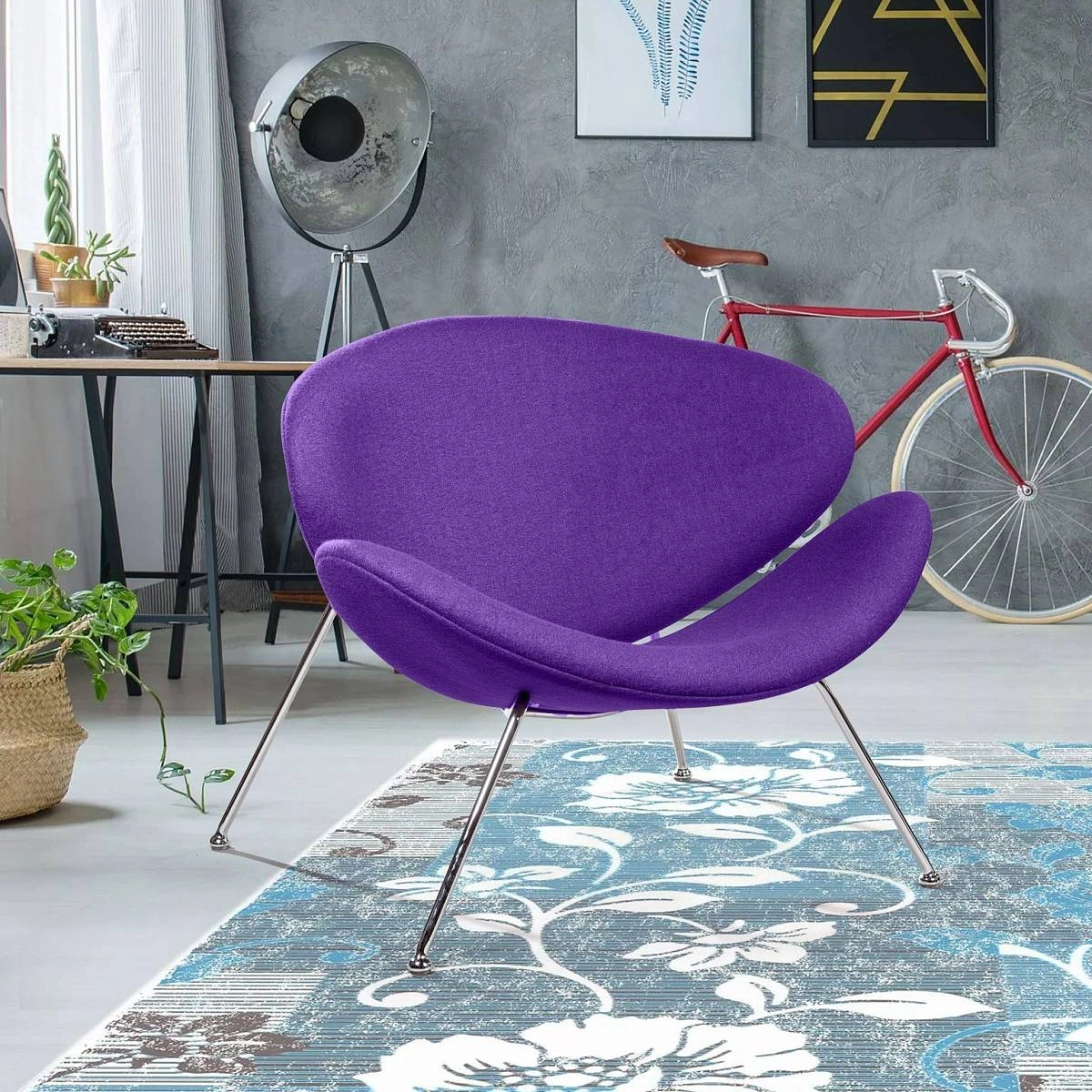 Лаунж кресло Slice, шерсть фиолетовый изображение Лаунж кресло Slice, шерсть фиолетовый фото