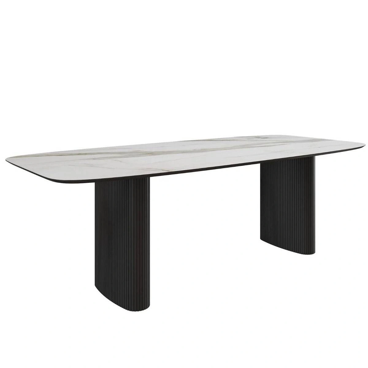 Стол обеденный Nolan 180, керамика матовая / две опоры овал изображение Стол обеденный Nolan 180, керамика матовая / две опоры овал фото