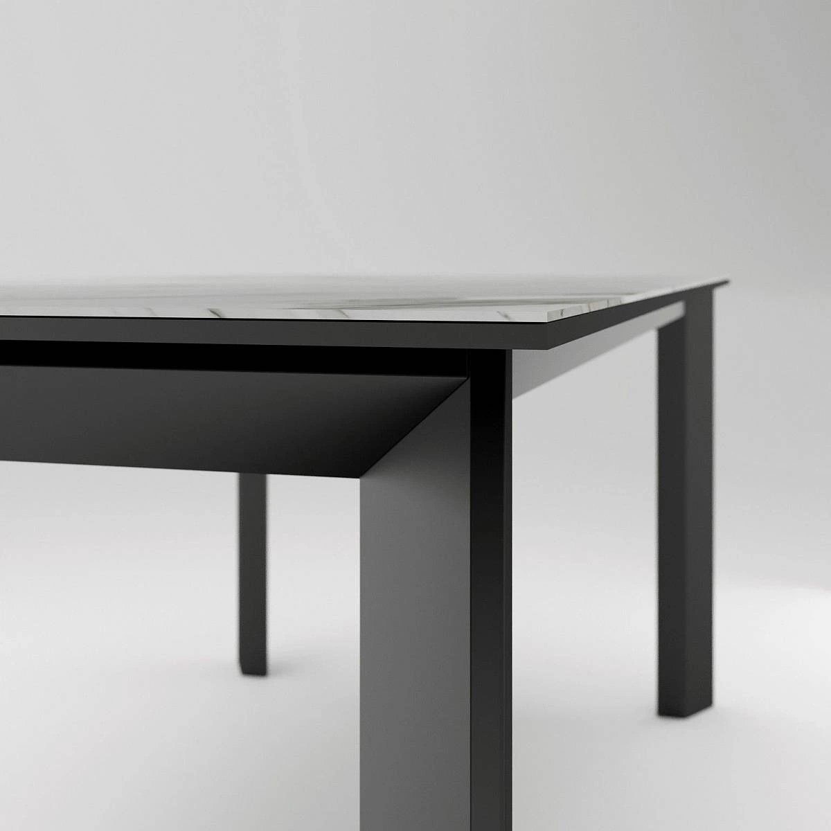 Стол раскладной Dogma (180+50), керамика матовая белая изображение Стол раскладной Dogma (180+50), керамика матовая белая фото