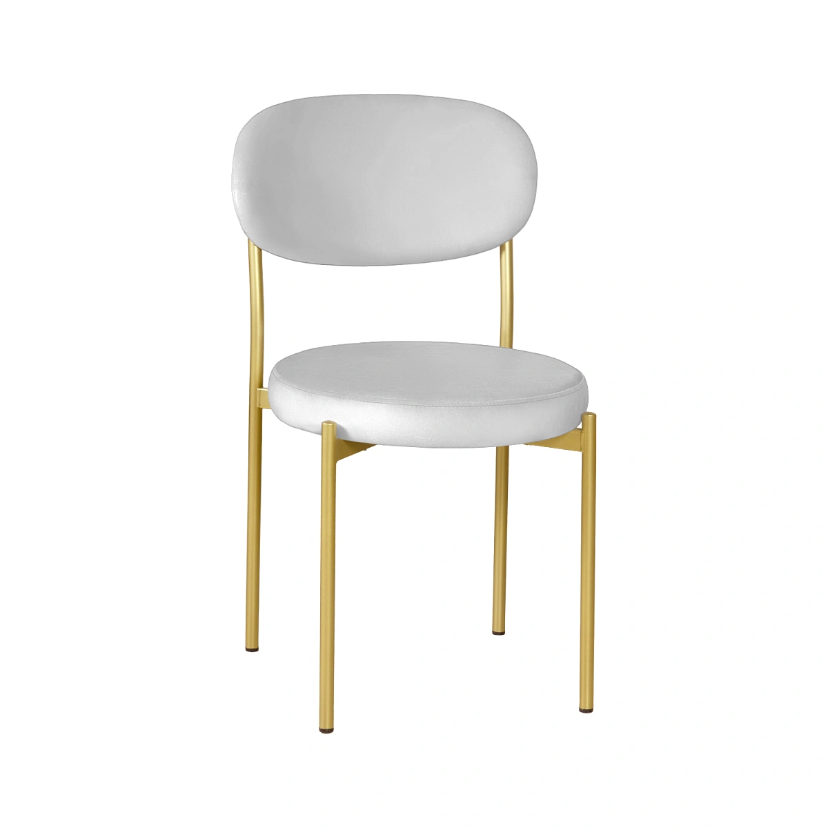 Стул Мейсон, комплект (4 шт), бархат светло-серый 04 / опоры золото фото