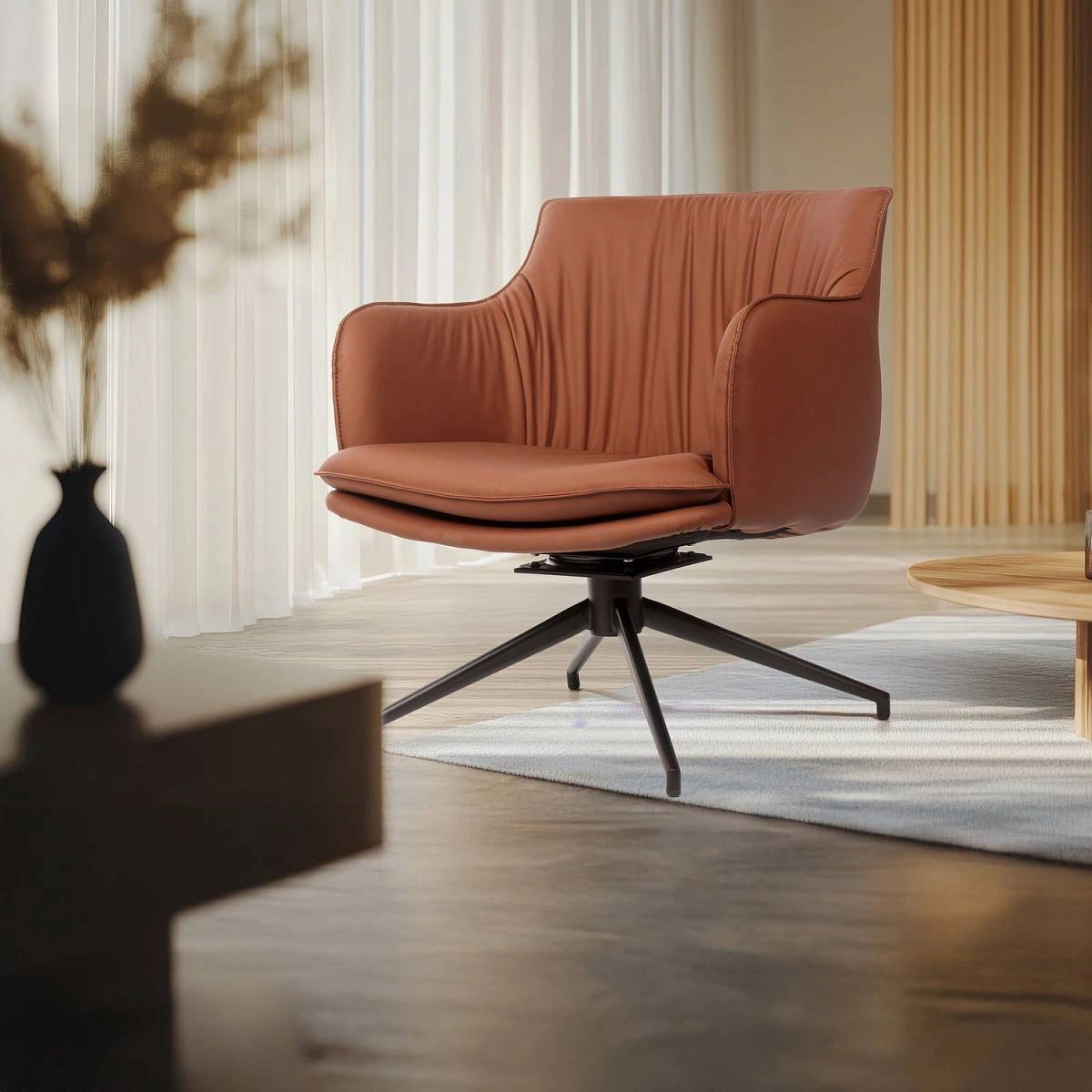 Лаунж кресло Sofia, экокожа терракот изображение Лаунж кресло Sofia, экокожа терракот фото