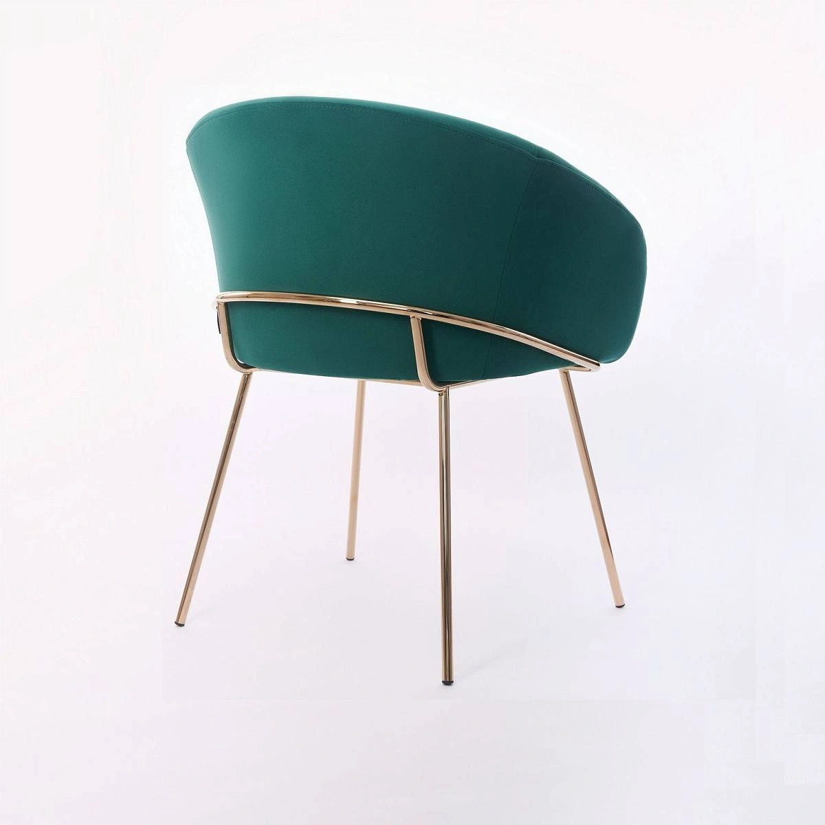 Стул с подлокотниками Tiffany, микровелюр зеленый, опоры золото изображение Стул с подлокотниками Tiffany, микровелюр зеленый, опоры золото фото