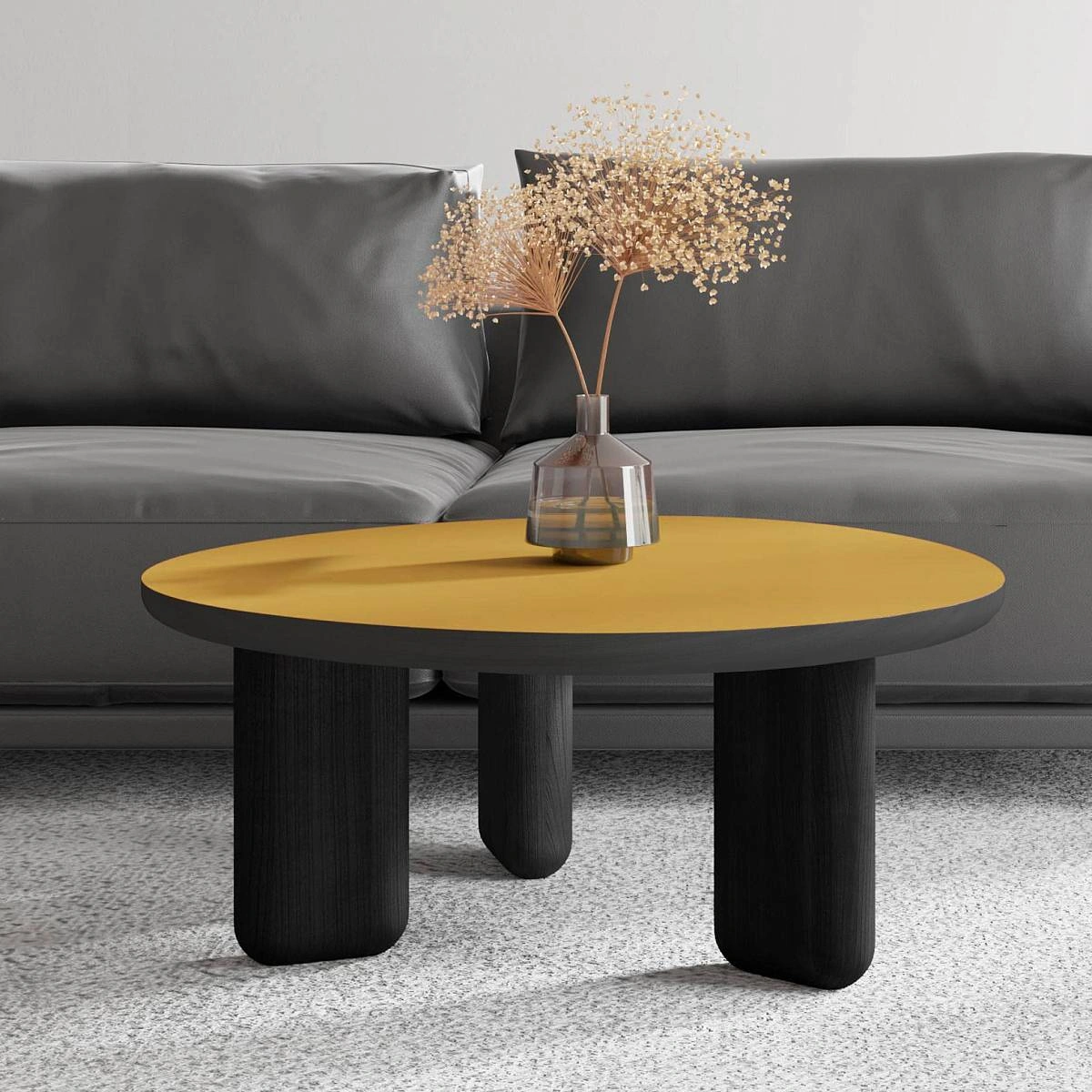 Журнальный столик Momo D800 массив / пластик fenix горчичный фото