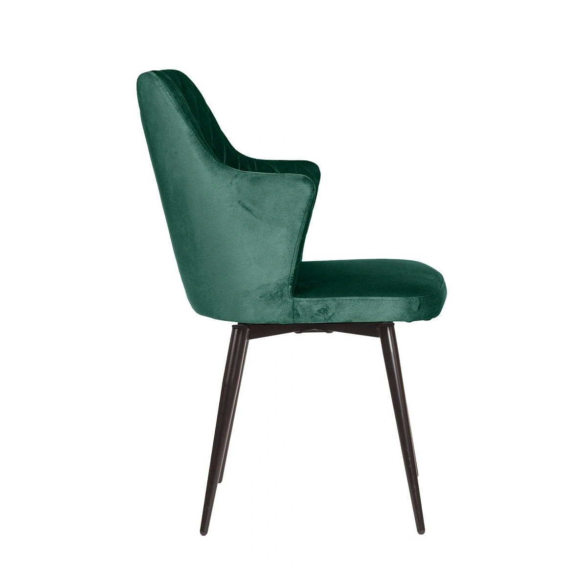 Стул поворотный на 360 градусов Hunt ромб, комплект (4шт), бархат зеленый 19 / чёрный конус изображение Стул поворотный на 360 градусов Hunt ромб, комплект (4шт), бархат зеленый 19 / чёрный конус фото