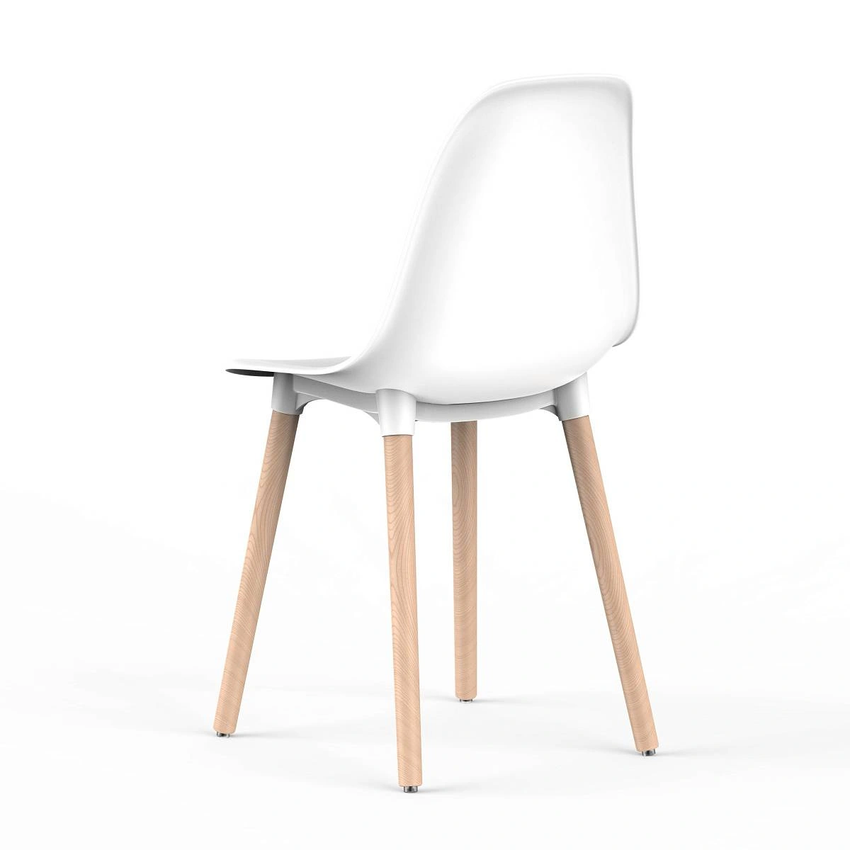 Стул Eames, (комплект 2 шт), пластик белый / опоры дерево фото