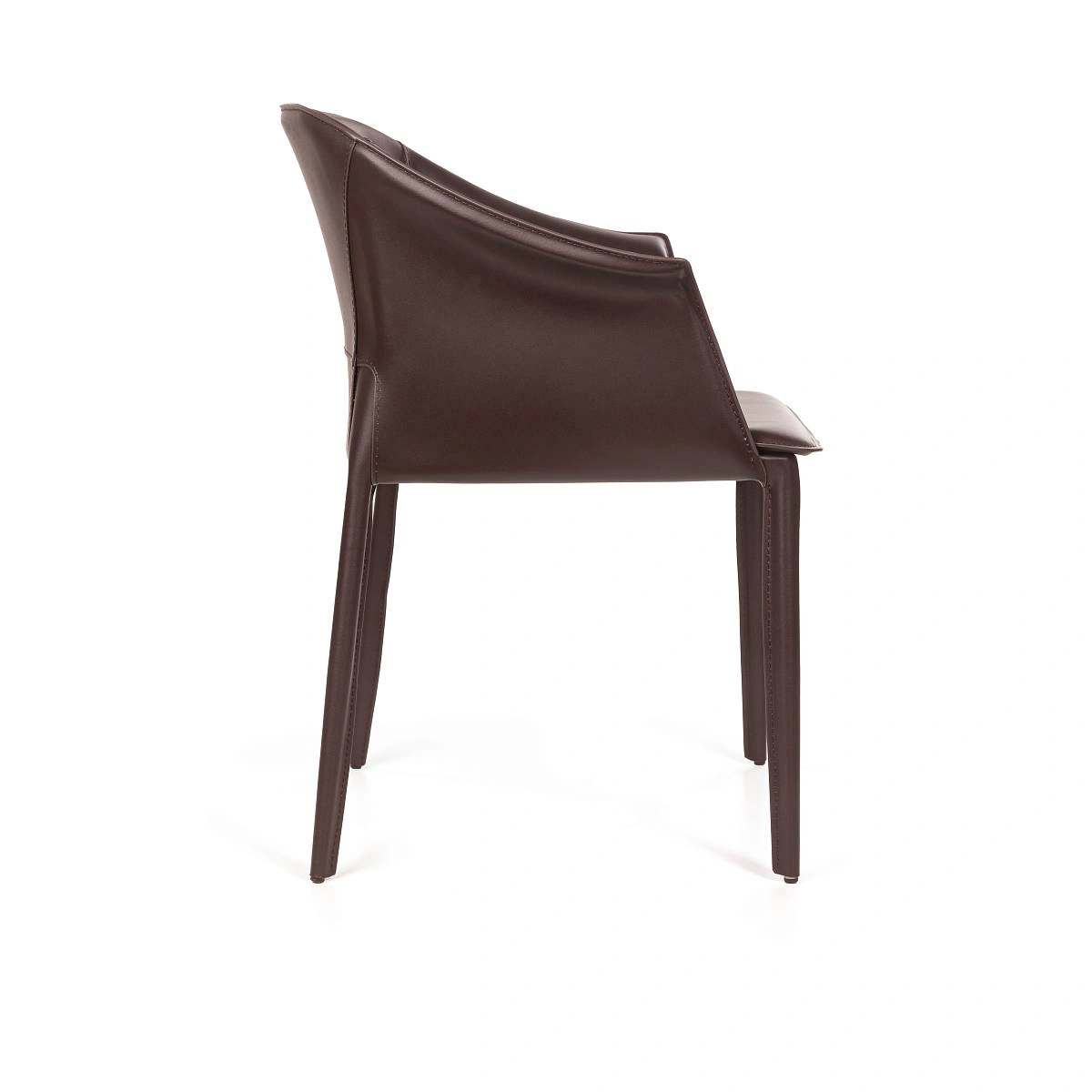 Стул  с подлокотниками GIO, кожа коричневый фото