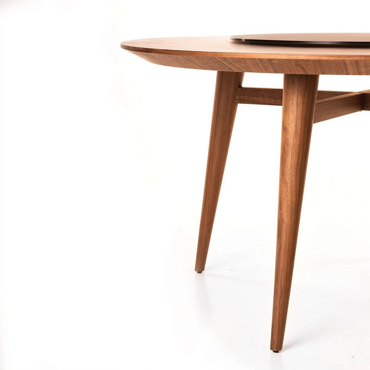 Стол круглый обеденный Wilson (136) орех, вращающийся центр фото