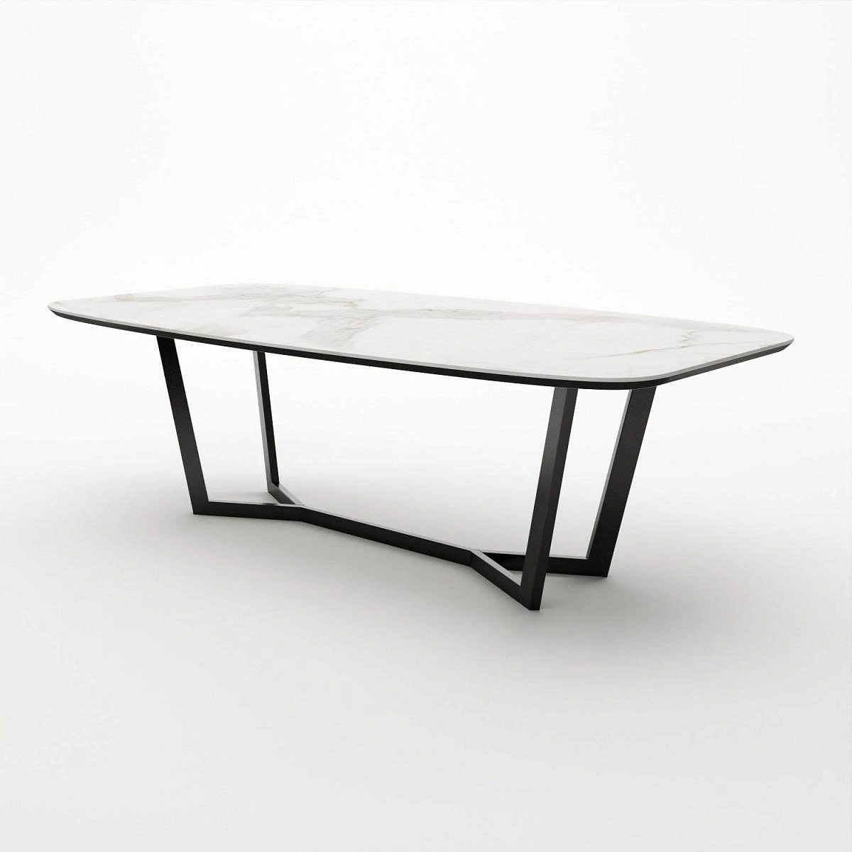 Стол овальный BENZ 200, керамика матовая, белая изображение Стол овальный BENZ 200, керамика матовая, белая фото