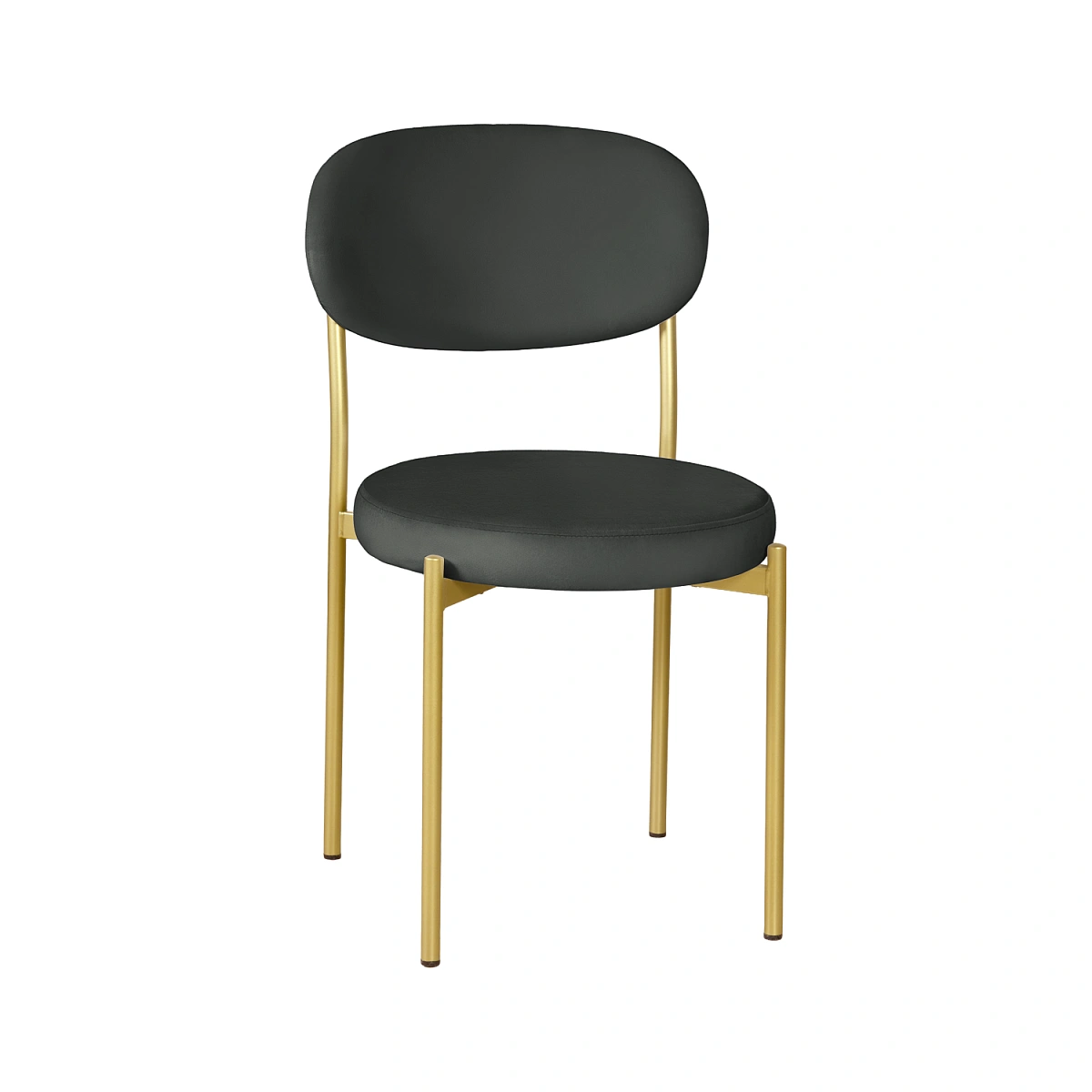 Стул Мейсон, комплект (4 шт), бархат антрацит 14 / опоры золото фото