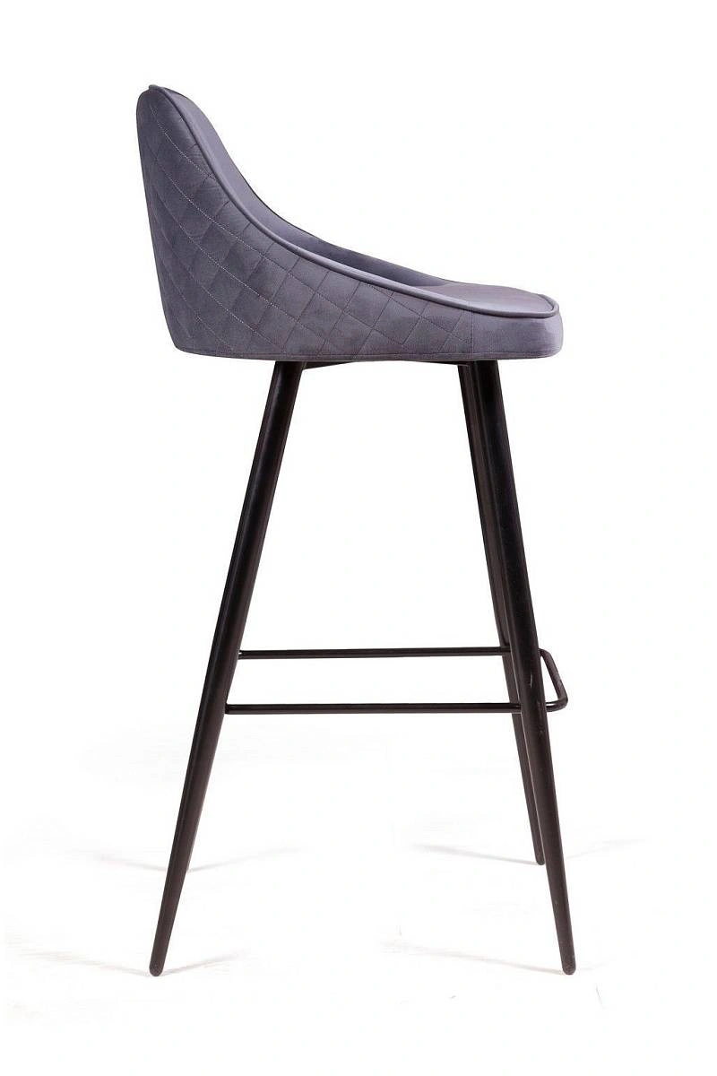 Стул барный Neo ромб, бархат серый 27 изображение Стул барный Neo ромб, бархат серый 27 фото