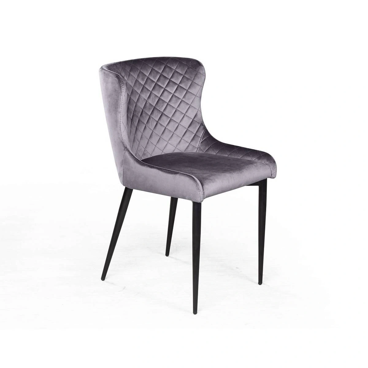 Стул JAZZ ромб, комплект (4шт), бархат серый 27/черный конус изображение Стул JAZZ ромб, комплект (4шт), бархат серый 27/черный конус фото