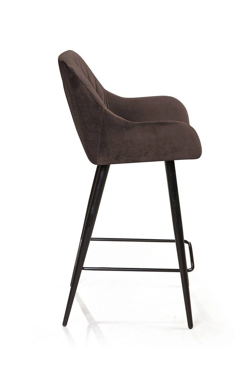 Стул полубарный Robert поворотный 360 градусов, бархат антрацит 14 изображение Стул полубарный Robert поворотный 360 градусов, бархат антрацит 14 фото