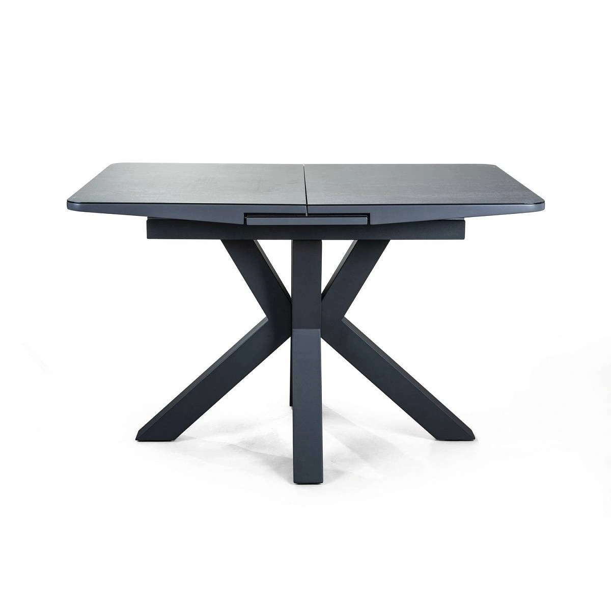 Стол раскладной Lincoln (120+30 см) глазурованное стекло черный изображение Стол раскладной Lincoln (120+30 см) глазурованное стекло черный фото