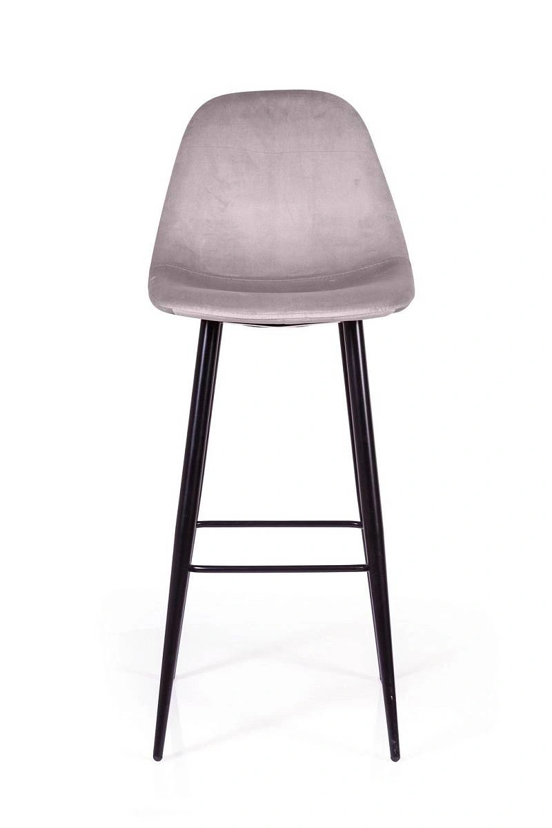 Стул барный TED, бархат светло-серый 26 /опора конус фото