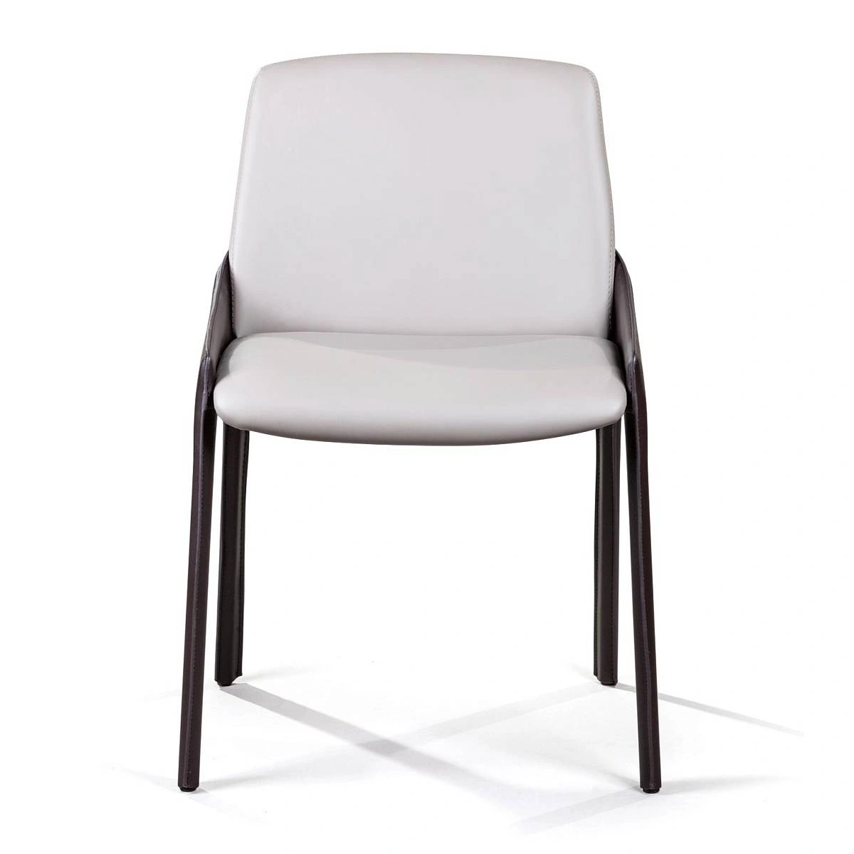 Стул Cosmo, кожа коричневый + экокожа серый изображение Стул Cosmo, кожа коричневый + экокожа серый фото