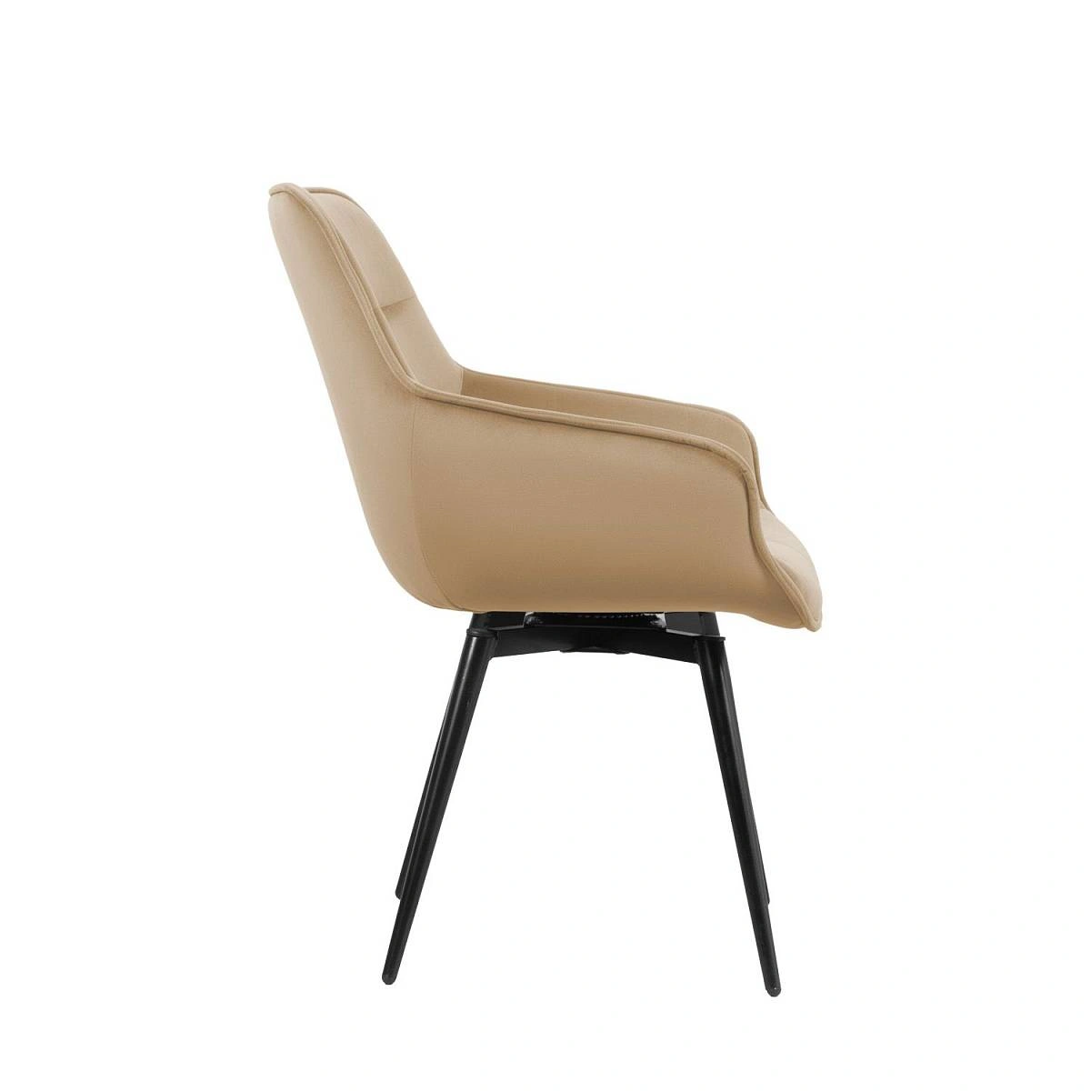 Стул Capri поворотный 360 градусов комплект (4 шт), бархат бежевый 5 / опора конус фото