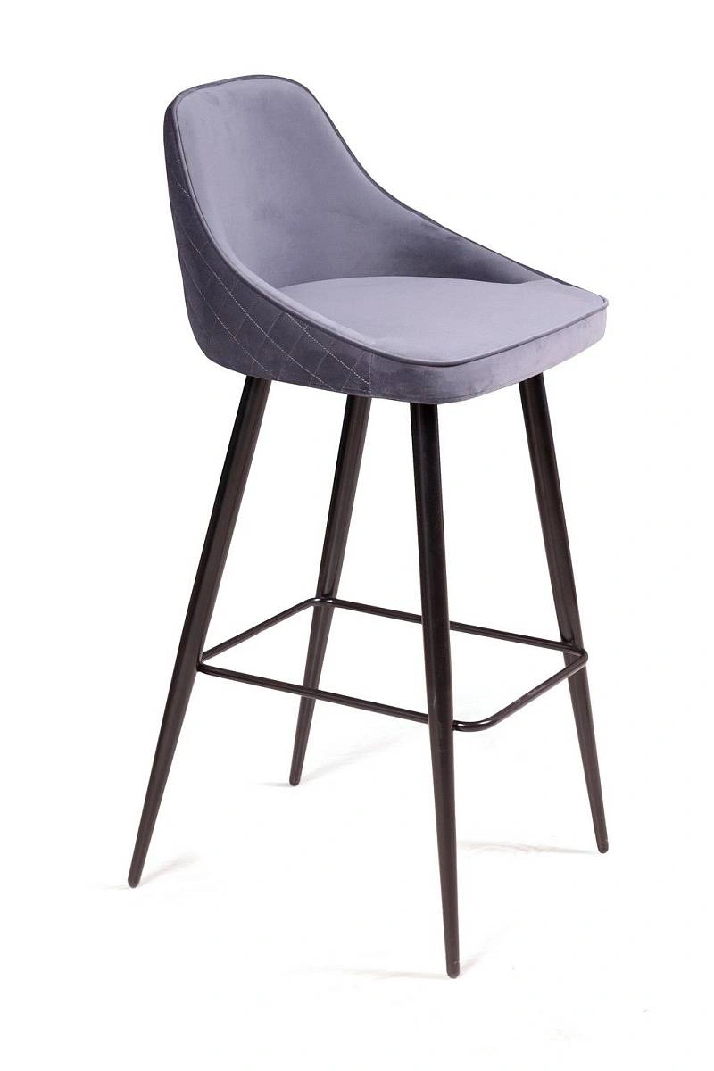 Стул барный Neo ромб, бархат серый 27 изображение Стул барный Neo ромб, бархат серый 27 фото