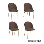 Стул Норд, комплект (4 шт), велюр Frost chocolate / опора золото