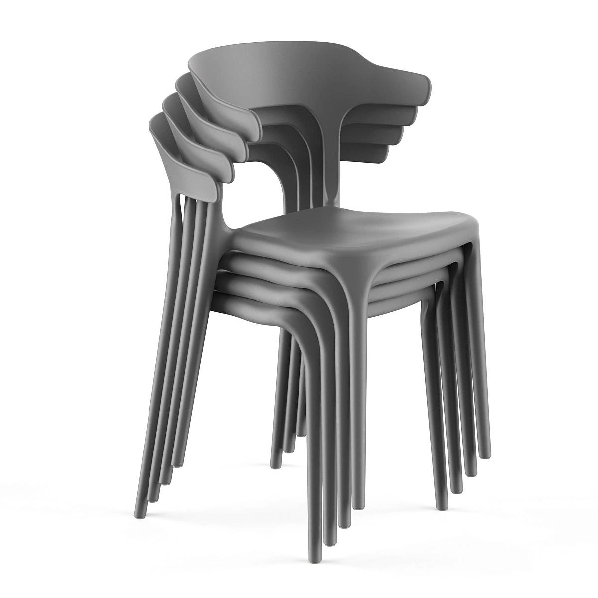 Стул Leo (RUS), комплект (4 шт), пластик серый изображение Стул Leo (RUS), комплект (4 шт), пластик серый фото