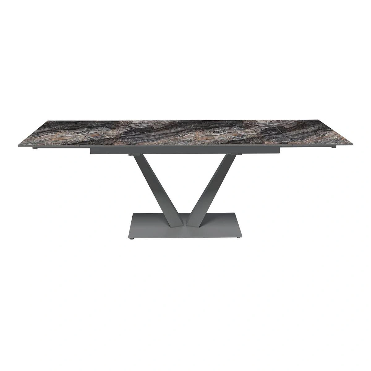 Стол раскладной Malibu (140+40+40), керамика глянцевая Venice Grey изображение Стол раскладной Malibu (140+40+40), керамика глянцевая Venice Grey фото