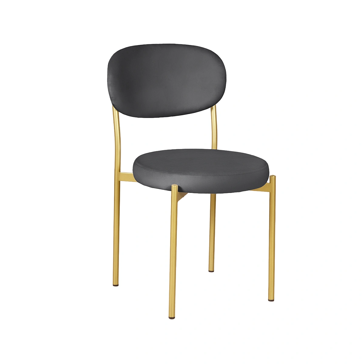 Стул Мейсон, комплект (2 шт), бархат серый 27 / опоры золото фото