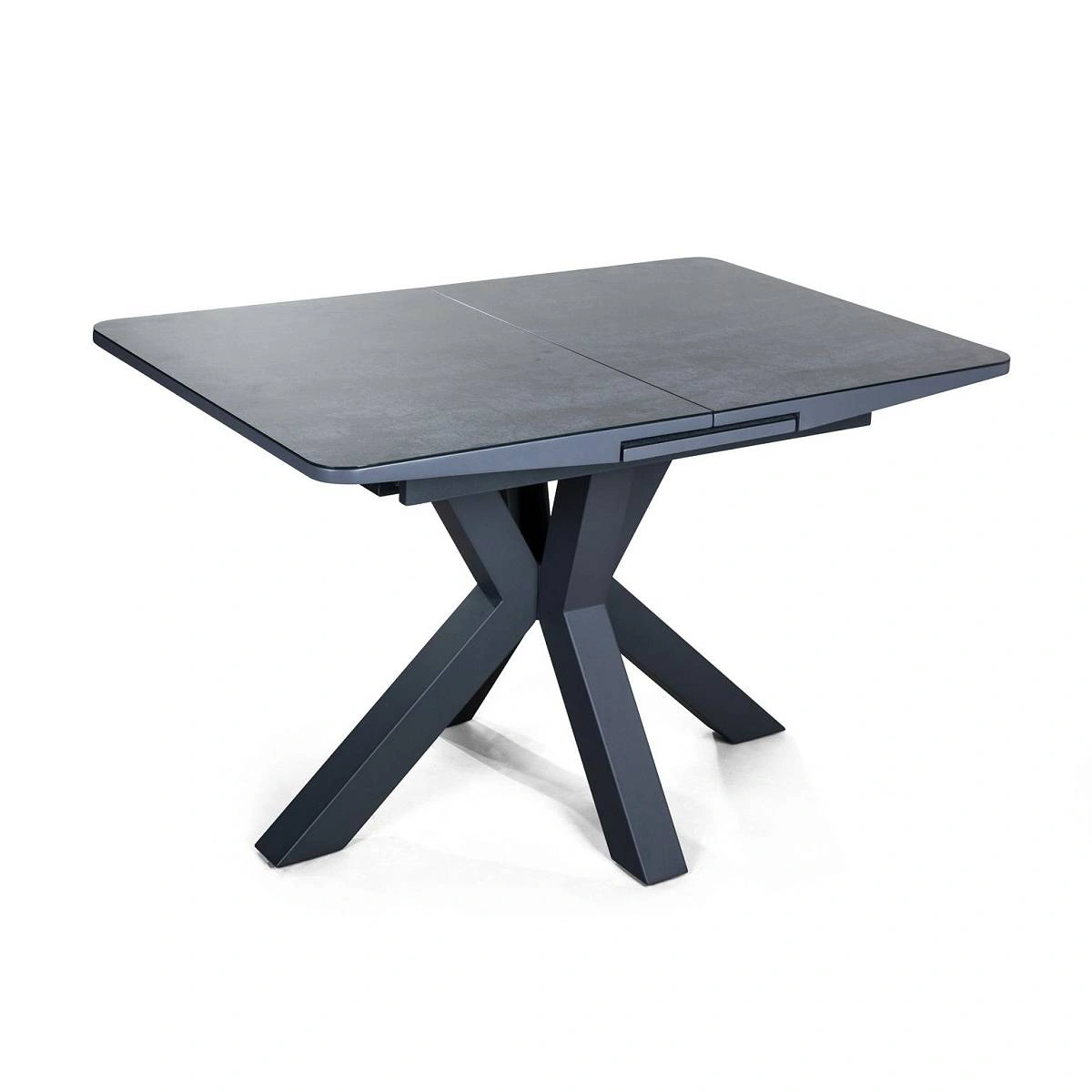 Стол раскладной Lincoln (120+30 см) глазурованное стекло черный изображение Стол раскладной Lincoln (120+30 см) глазурованное стекло черный фото