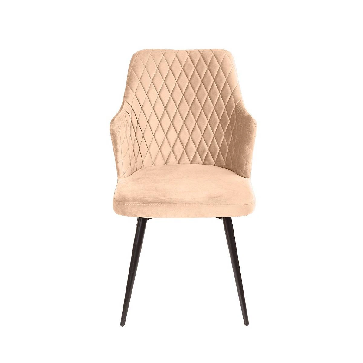 Стул поворотный на 360 градусов Hunt ромб, комплект (4шт), бархат бежевый 5 / чёрный конус изображение Стул поворотный на 360 градусов Hunt ромб, комплект (4шт), бархат бежевый 5 / чёрный конус фото