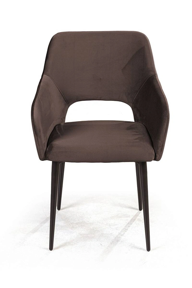 Стул с подлокотниками Charlie, комплект (4шт), бархат антрацит 14 изображение Стул с подлокотниками Charlie, комплект (4шт), бархат антрацит 14 фото