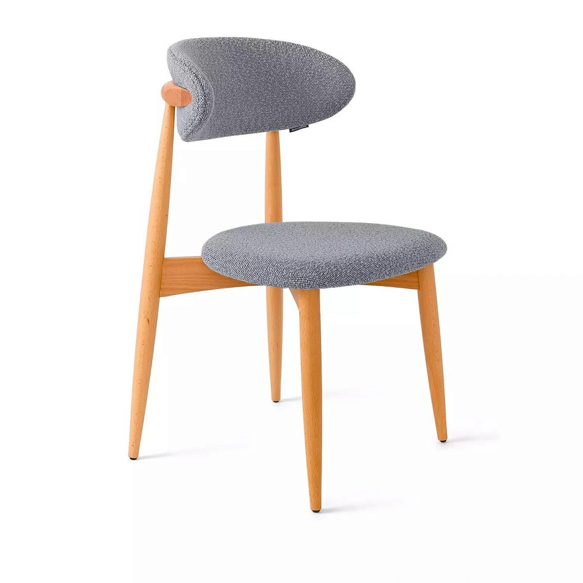 Стул Paolo, бук натуральный, ткань, серый изображение Стул Paolo, бук натуральный, ткань, серый фото