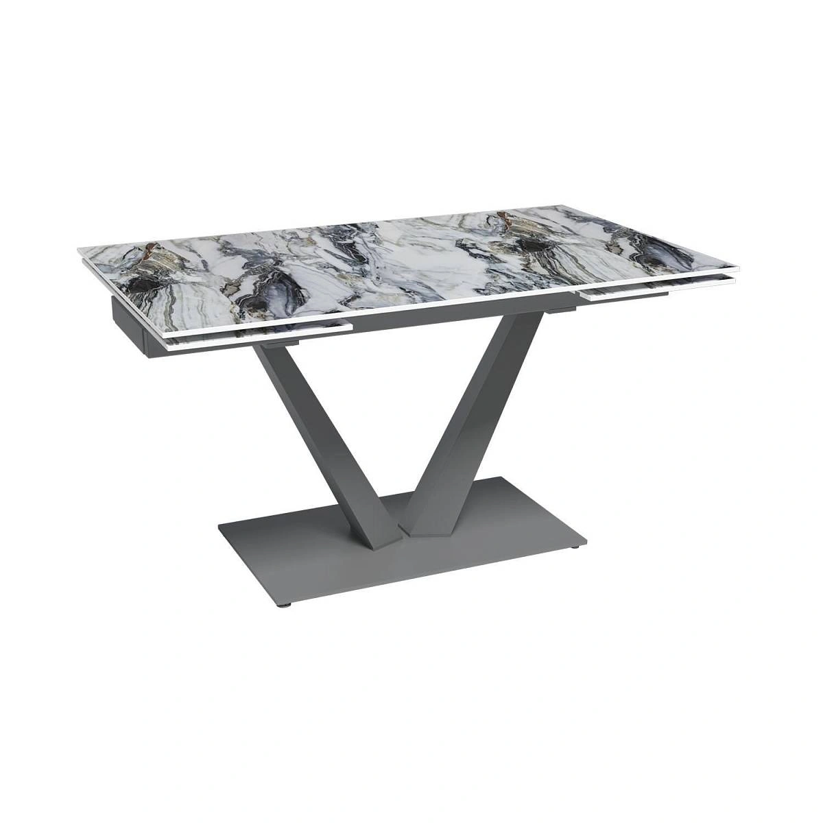 Стол раскладной Malibu (140+40+40), керамика глянцевая Cold Jade изображение Стол раскладной Malibu (140+40+40), керамика глянцевая Cold Jade фото