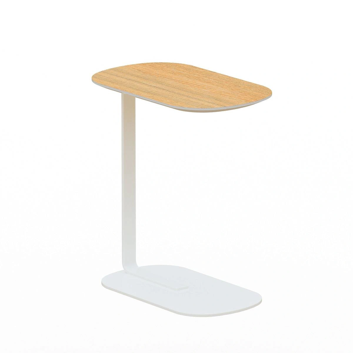 Журнальный столик приставной Side шпон ванильный шоколад / опора белая фото